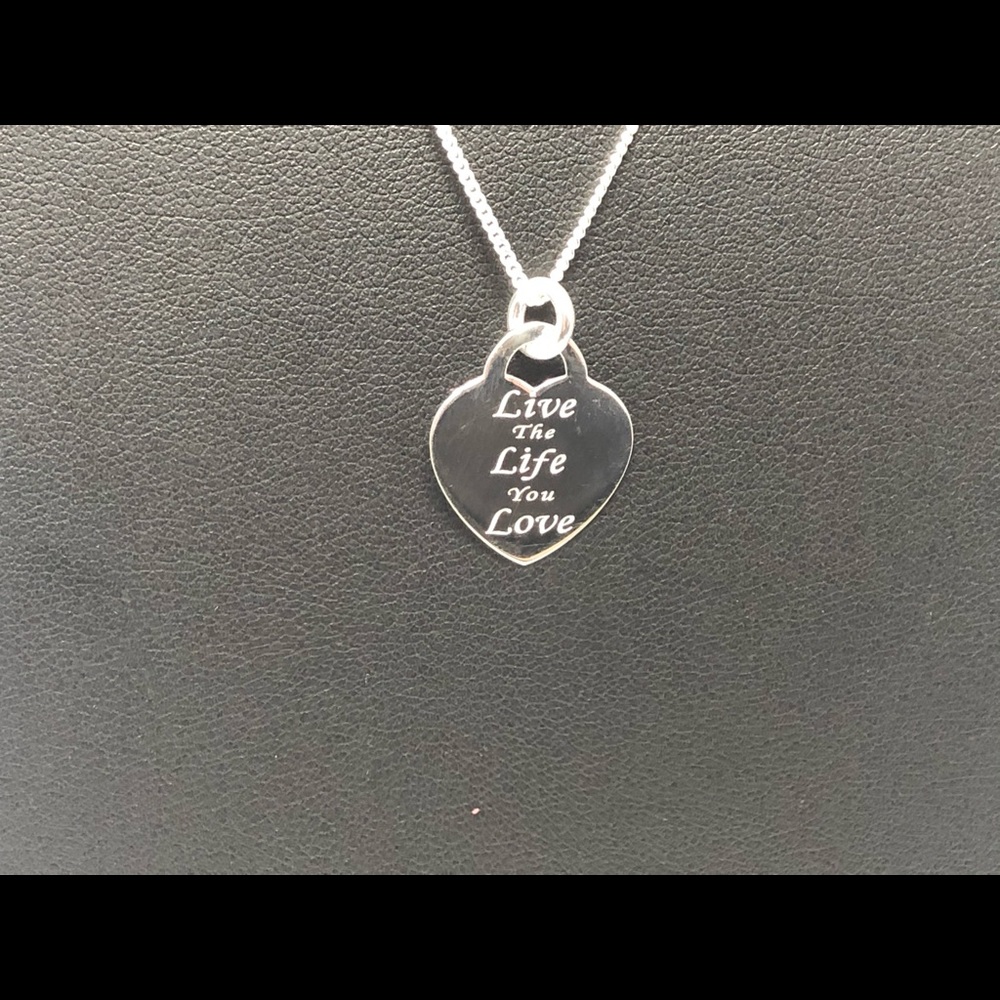 Sterling silver live the life you love necklace